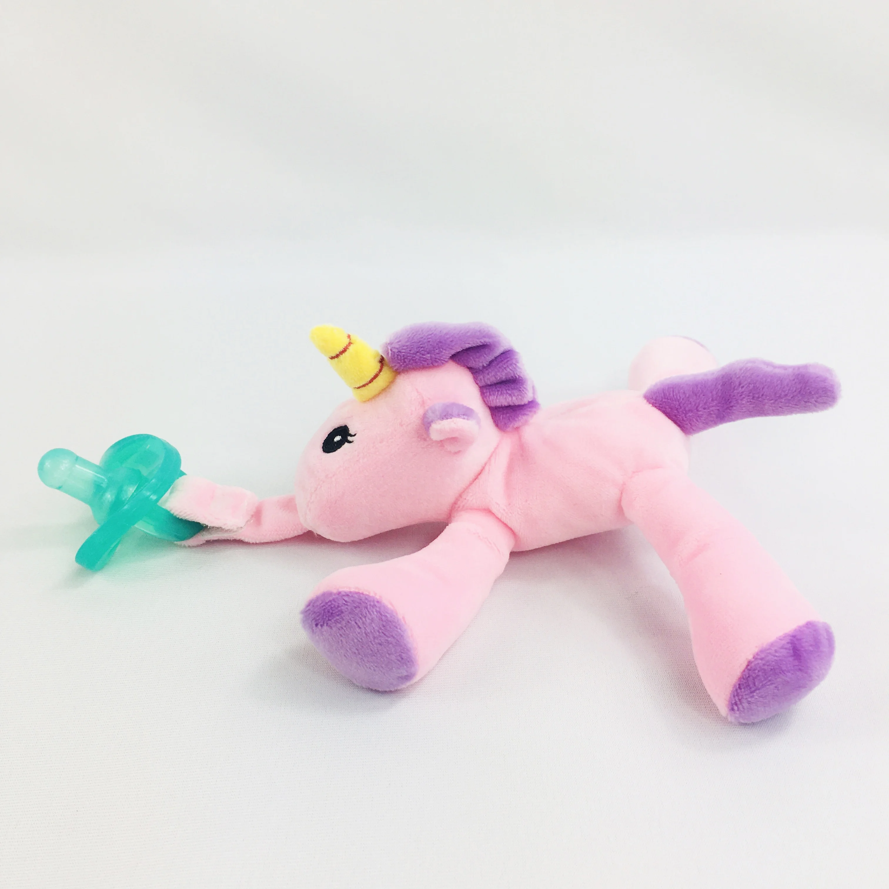 Stuffed Funny Infant Pacifier Cute Plush Unicorn Toy Holder Silicone