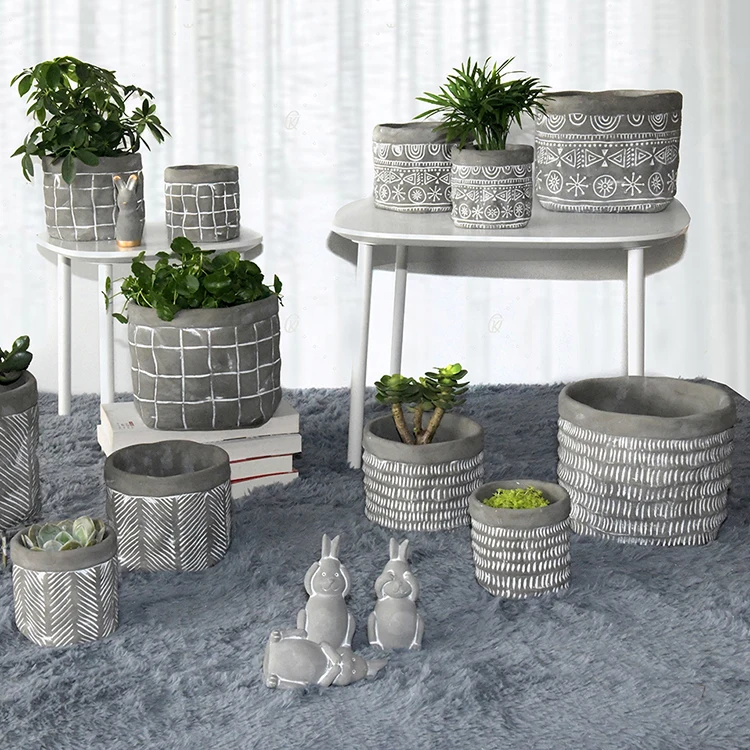 High Quality Concrete Cement Flower Pot For Garden Decorative Items