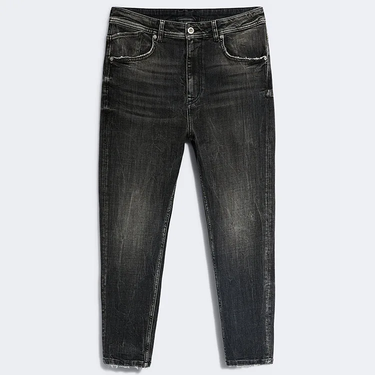 Wholesale Custom Jeans Black Washed Stretch Denim Jeans Pant Mens ...