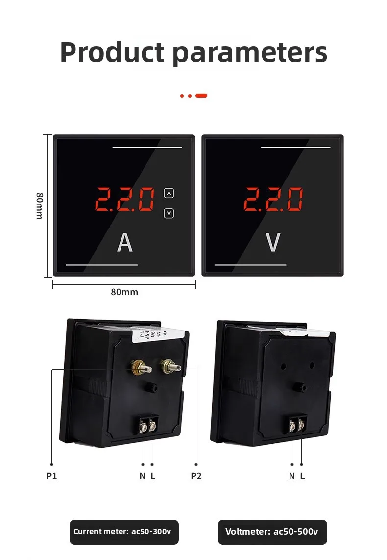 AC Digital Display Meter for 220V-380V Household Motors Three-Display ...