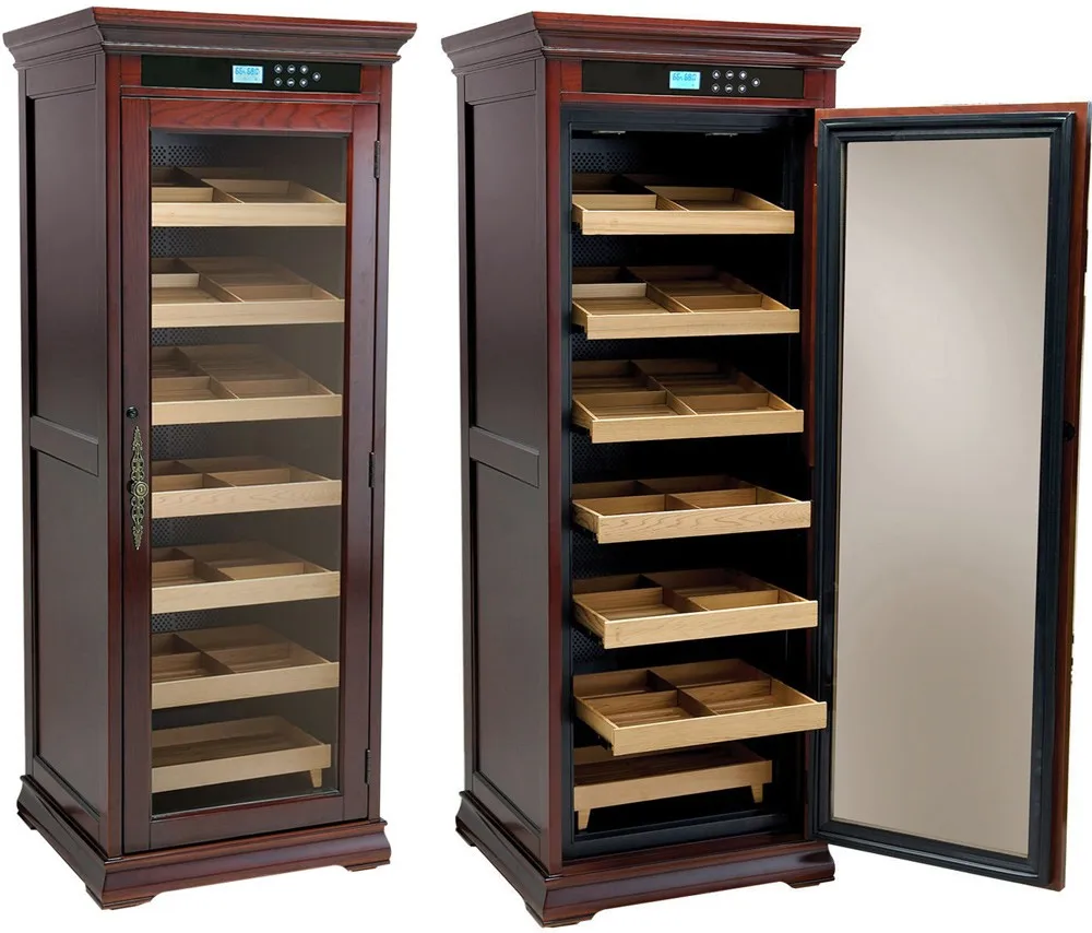 Cedar Electronic Oak Wood Cigar Cooler Cabinet Tobacco Products