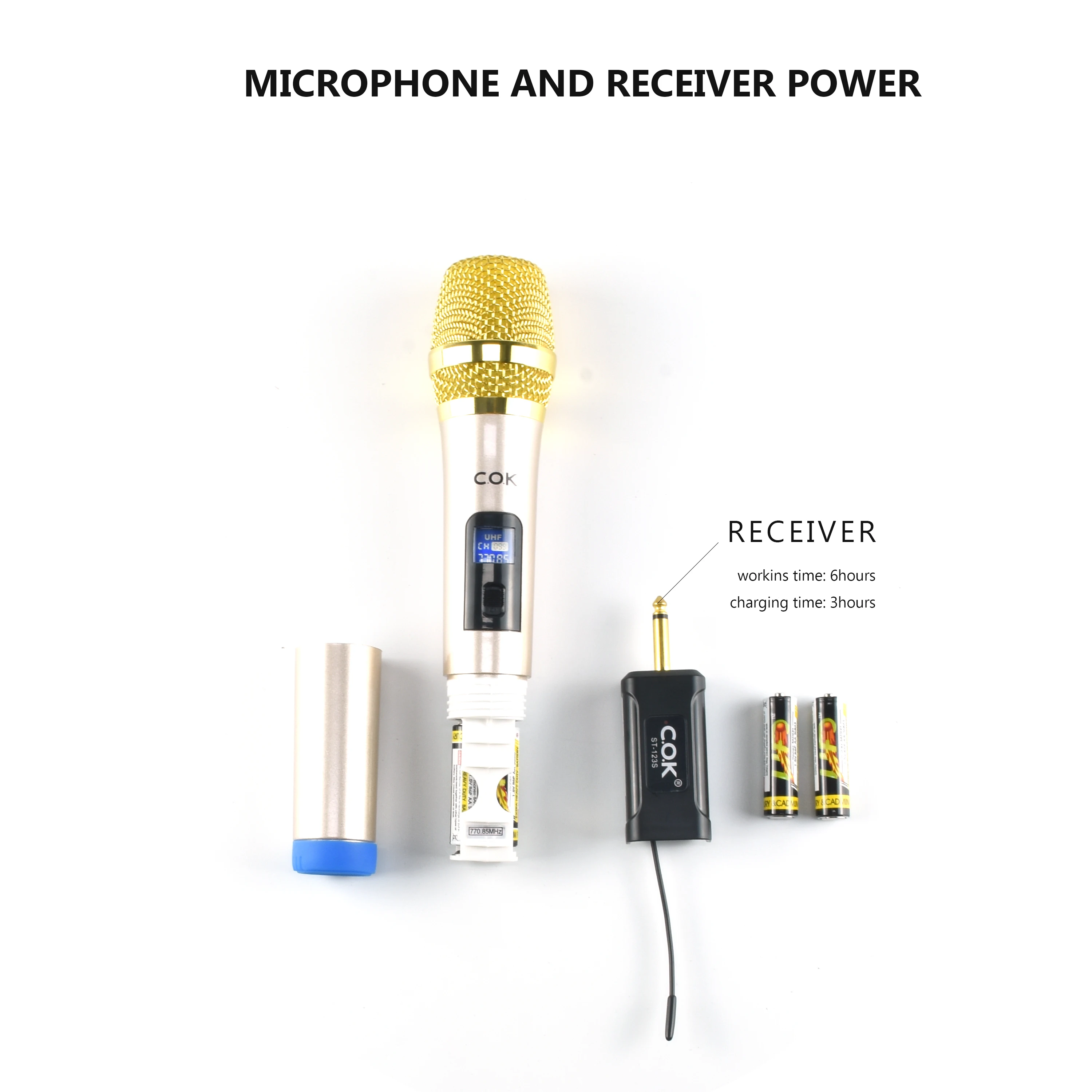 Smart Wireless Microphone,Uhf,Vhf,Metal Receiver,Professional,Low Power