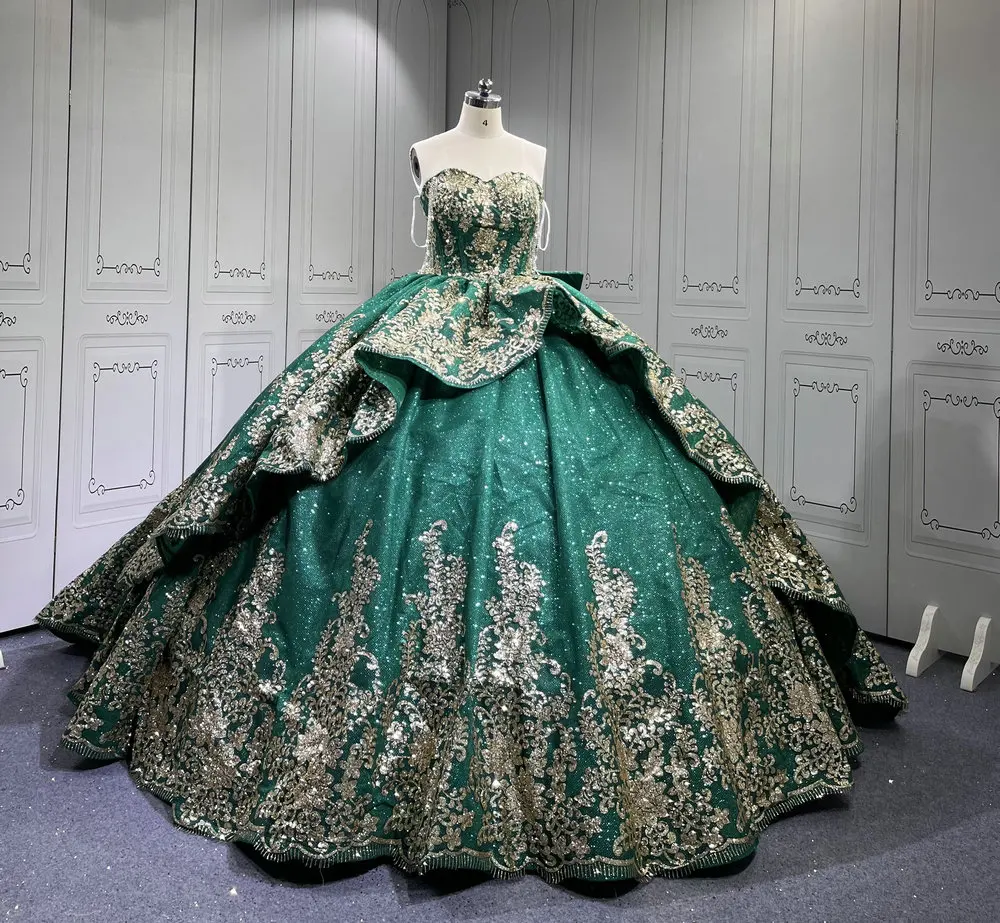 Wholesale Mumuleo Emerald Green Quinceanera Dresses 2025 weet 16 Vestidos de Fiesta Vestidos de 15 Aos XV Para Economicos,2 Pieces