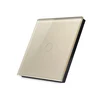 Portable Transmit 86 Wall Remote Control for Light Switch Wireless RF 433MHz Touch Panel Tempered Glass Gold