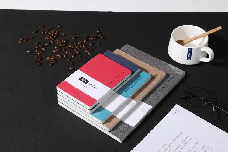 A5 Black Custom Design Embossed Logo Leather Notebook Journal Notepad