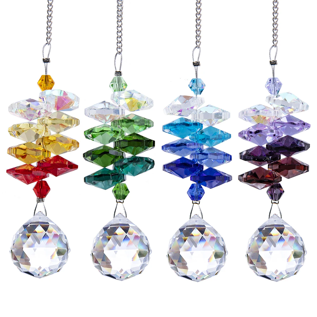 H&D Crystal Suncatcher Window Pendant Fengshui Rainbow Maker Chandelier Ball Prism sky blue