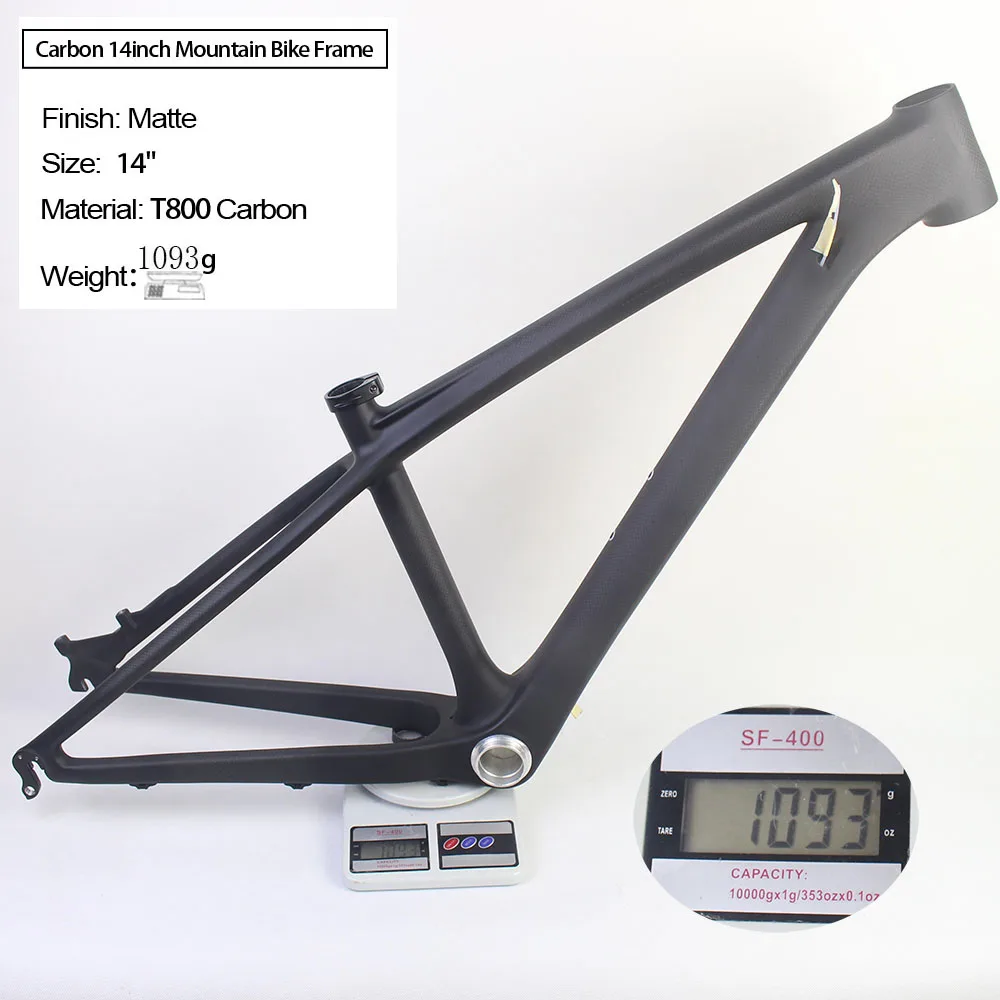 3K Matte Toray T800 Full Carbon Mountain Cycling Bicycle Frames 26er 14" Light 