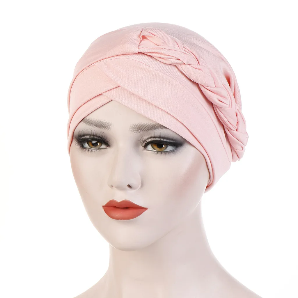 Free Shipping Summer Muslim Headgear Milk Silk Pure Monochromatic Half ...