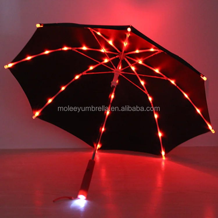 Led Light Up Fiber Optic Blue Led Transparent Clear Umbrella Cherry