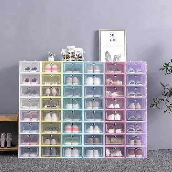 Wholesale High Quality Household Transparent Plastic Folding Shoe Box