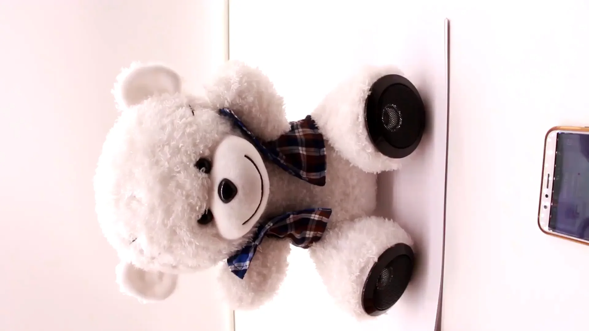 Custom Peluche Music Animal Teddy Bear Toy Fluffy Plush Bear With Blue