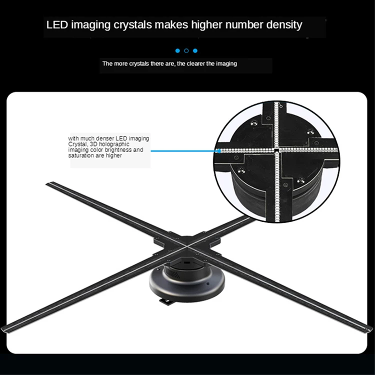 Newest 4 Blade HD Holographic Display 1920*1080 Spinning Hologram Fan Advertising 3D Projector LED