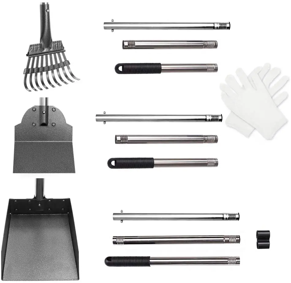Pet Poop Tray,Rake And Spade Set And 3 Pack Poop Scoop Pet Waste