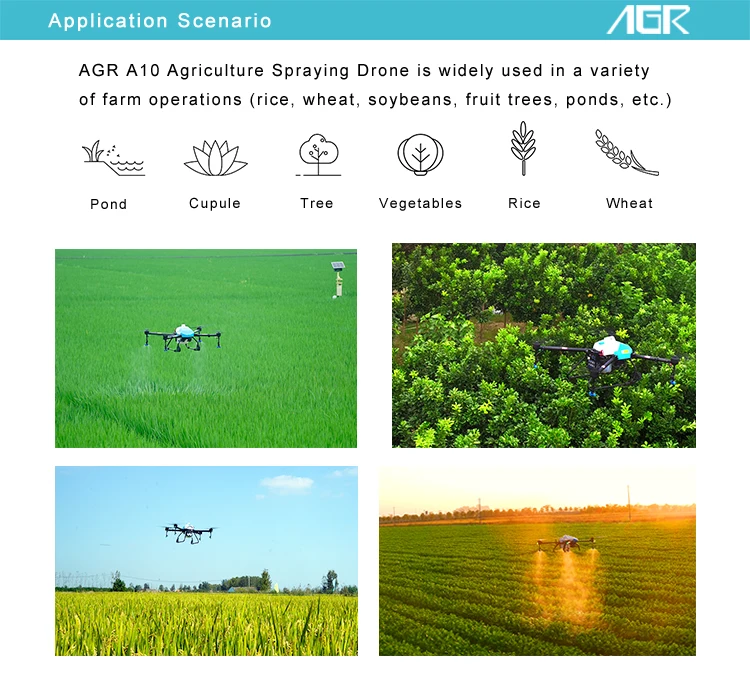cheap price high quality 10kg intelligent battery agriculture uav drone for farmer spraying
