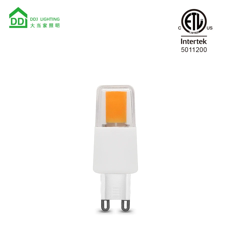 ETL  listed G9 Epistr cob 250 lumens 2.5w ac 110v/220v dimmable flicker free LED bulb lighting