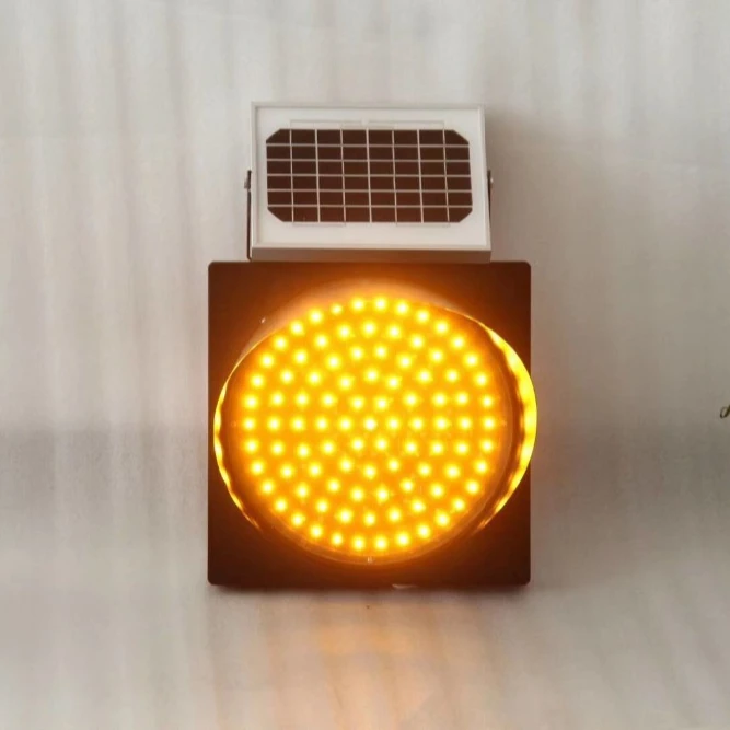 solar flashing yellow LED traffic road safety warning light