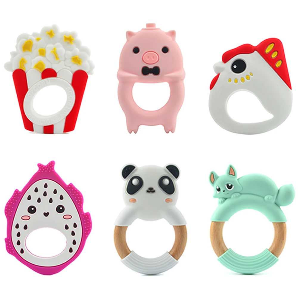 Borjay Ecofriendly Bulk Baby Pendant Silicone Teething Teether Toy