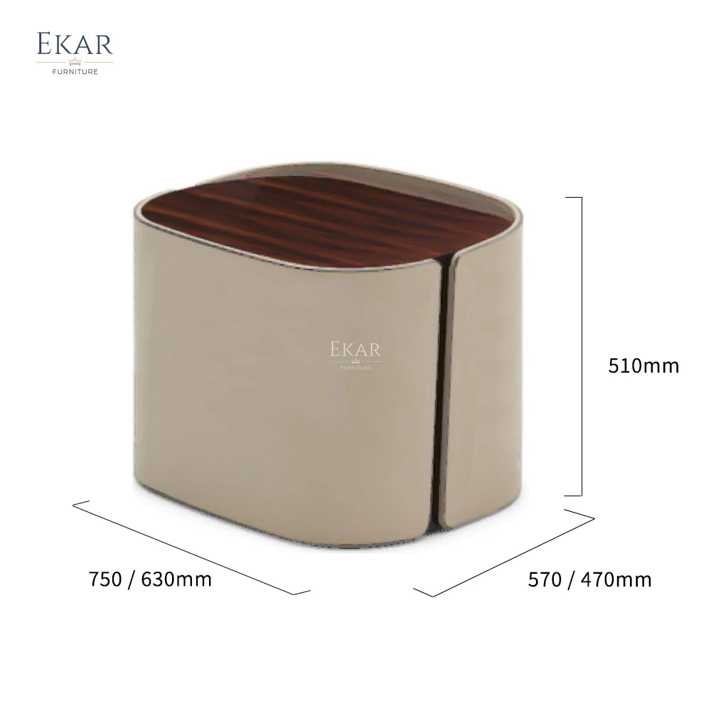 product ekar furniture modern italian light color luxury table solid wood leather cover luxury side table high end living room set489-70