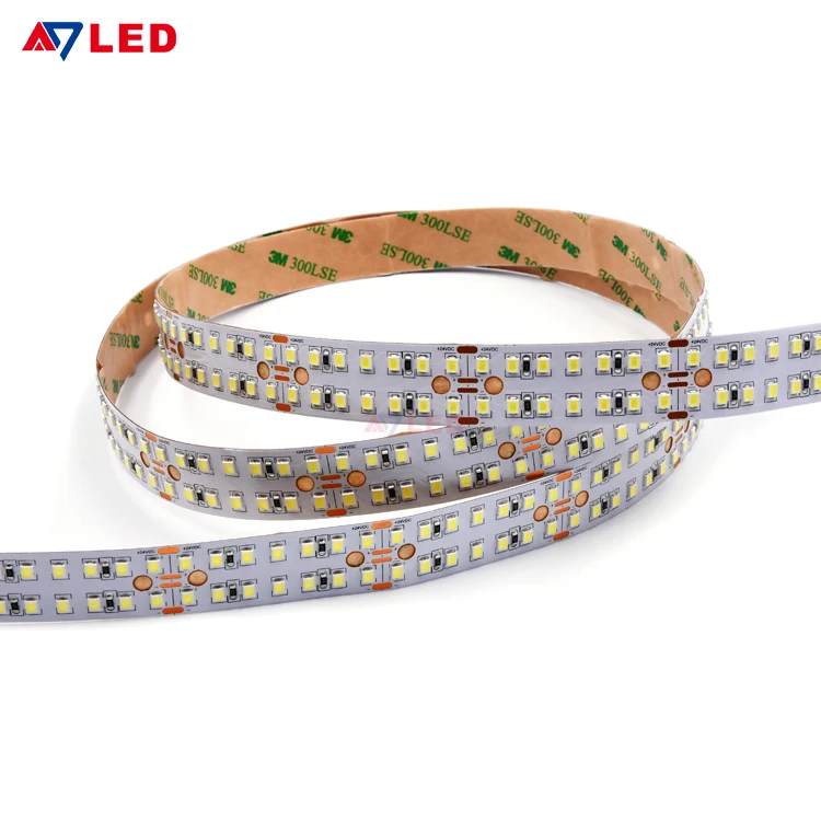 Super Bright Recessed LED Band Tira De LED 24 V Double Row Self Adhesive 2835 SMD LED Flexible Strips