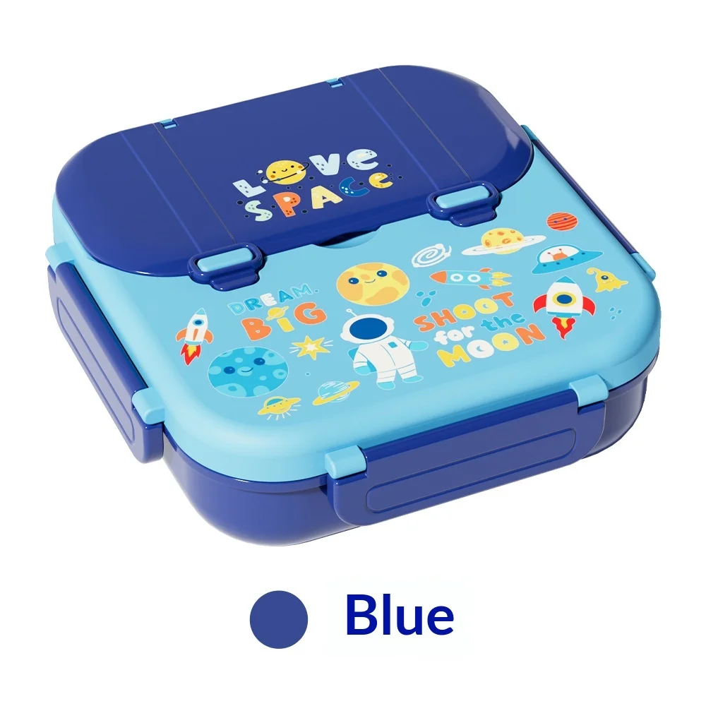 Children's Cartoon Microwave Safe Plastic Lunch Box Fork Spoon ...