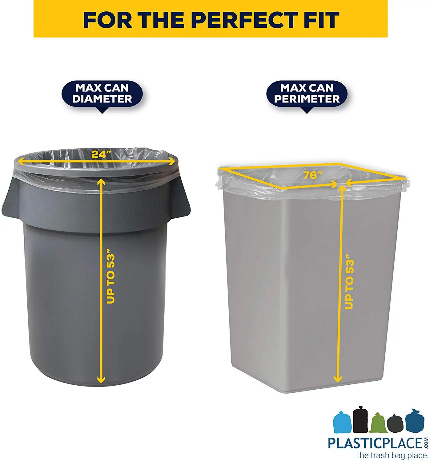 9596 Gallon Heavy Duty Clear Trash Bags 61"w X 68"h Custom Size With