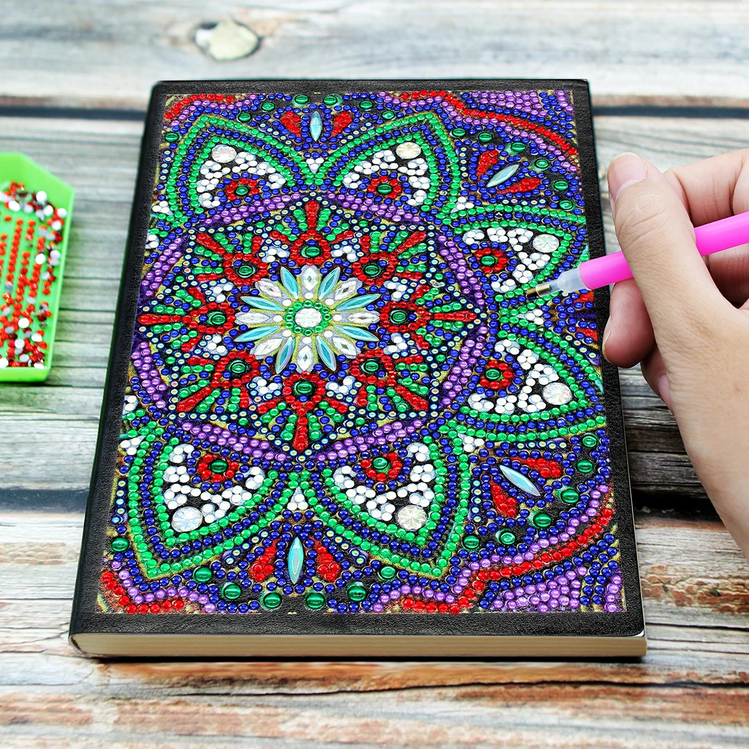 Diy Flower Diamond Painting Notebook Sparkle Shinny Drills For Children