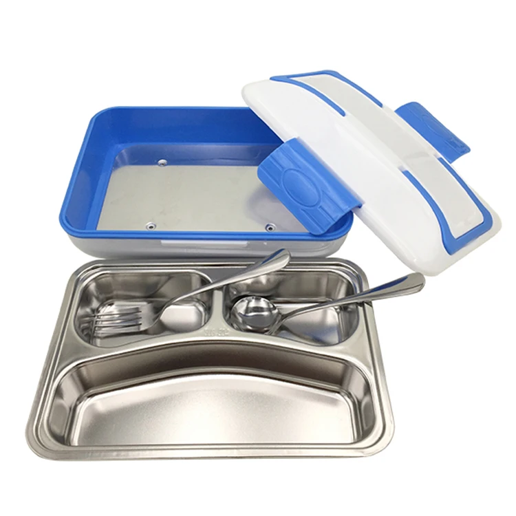 Electric Car Lunch Box Food Heater Portable Stainless Steel Food Warmer Container