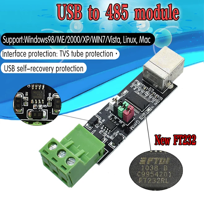 2x USB Zu RS485 RS232 Konverter | Bis 1200m Reichweite | CH340E Chip Für Industrie