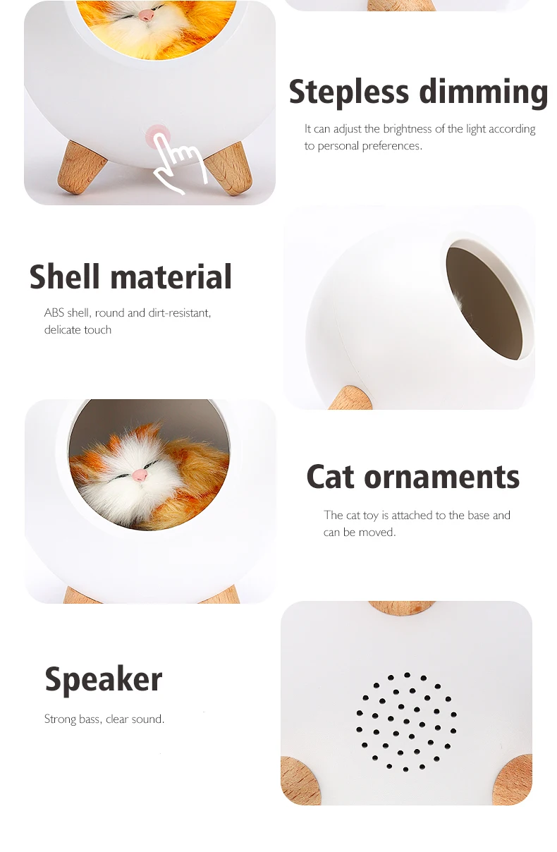 Decorative Mini Portable LED Touch Lamp Speaker Smart Wireless Speaker - ANKUX.COM