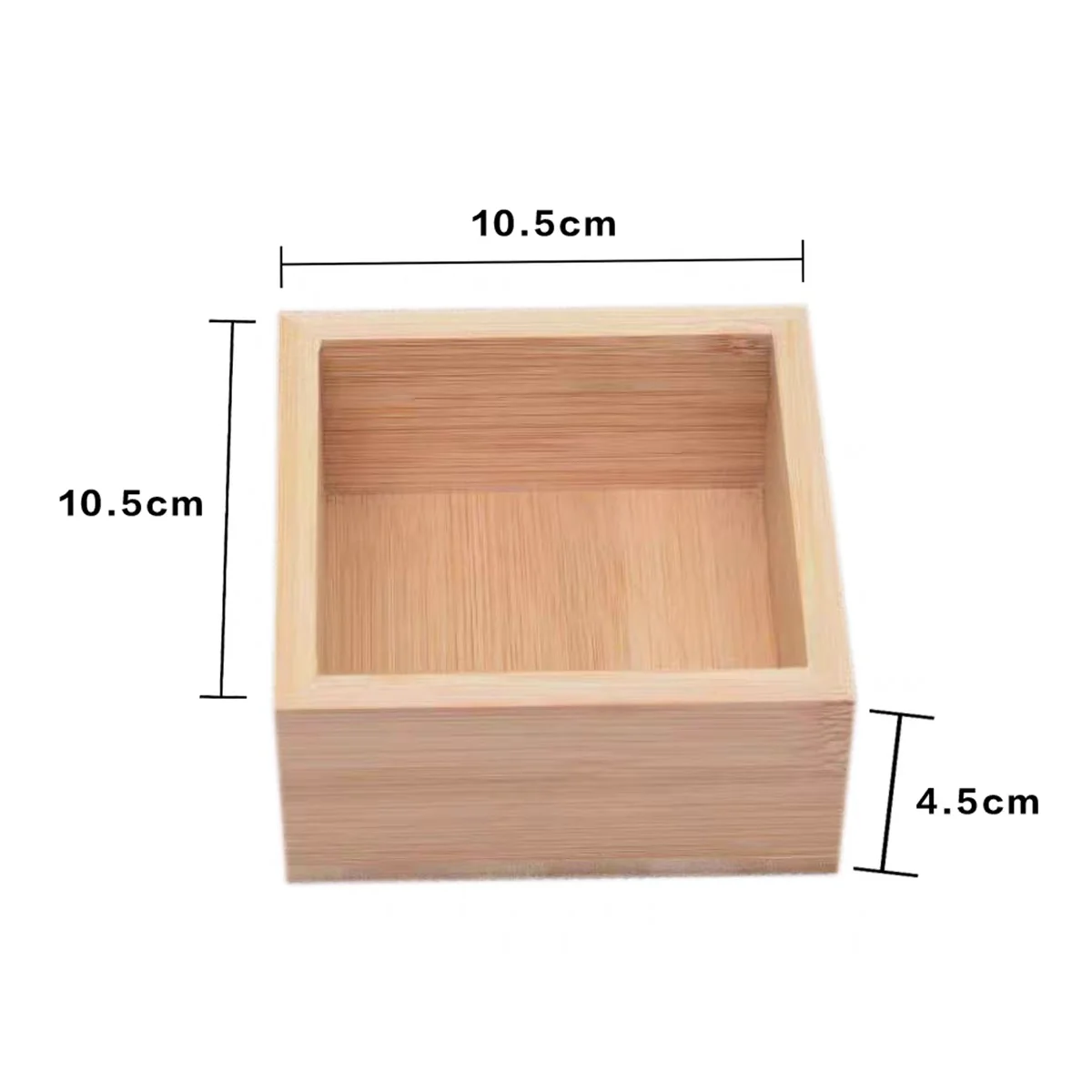 Natural Custom Square Rectangular Lidless Wood Box Solid Wood Storage ...