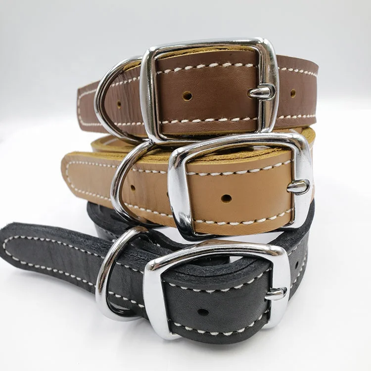 Custom Outdoor Adjustable Cowhide Leather Dog Collar Buy Leather Dog