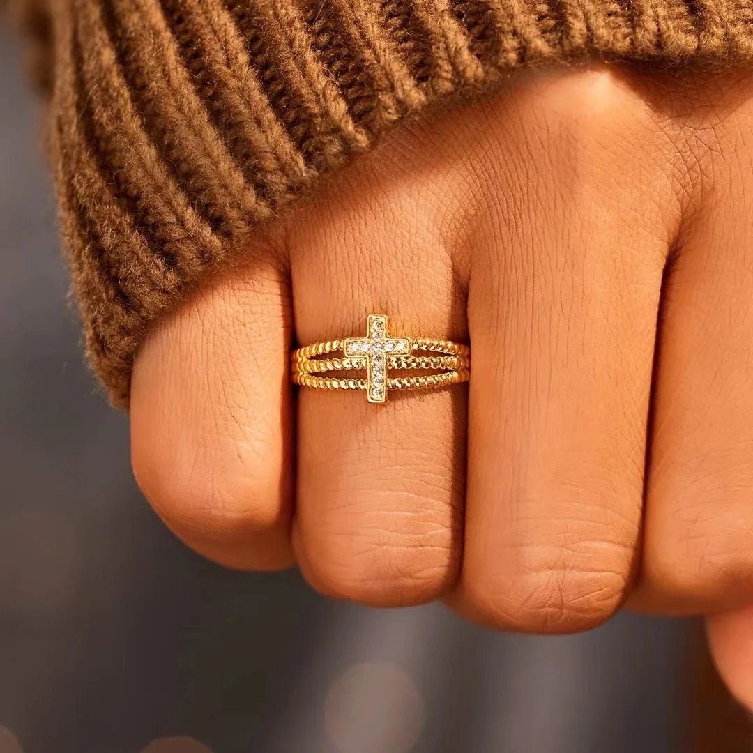 Hot Selling S925 Sterling Silver Three-Layer Adjustable Ring Simple Fashion for Women's Fine Jewelry