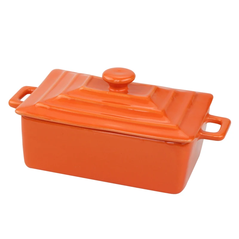 Rectangle Ceramic Ramekin Bowls Kitchen Creme Brulee Ramekins Restaurant Dessert Bowl With Lid