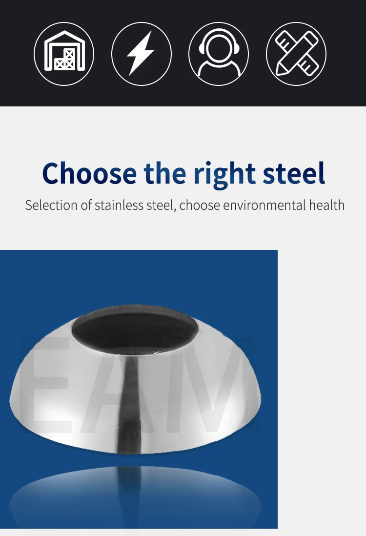 Stainless Steel staircase railing accessories Decorative Cover for Modern Balcony Pipe Railing