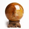 Healing crystal ball brown crystal sphere with beautiful flower-like pattern for decoration home