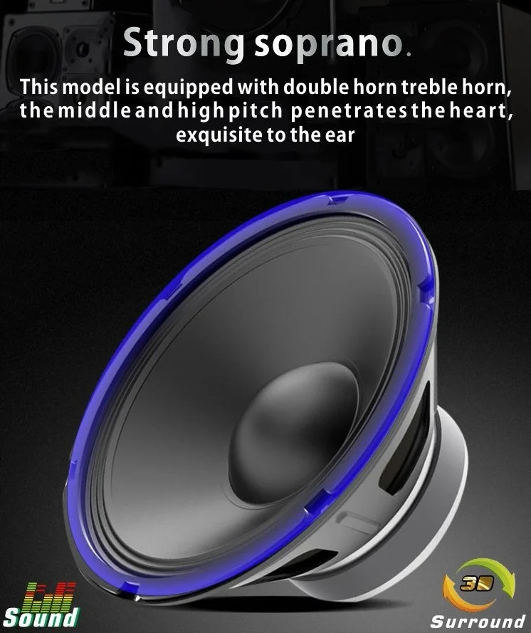 active wireless fm radio hifi tower speaker bluetooth and mic - ANKUX.COM
