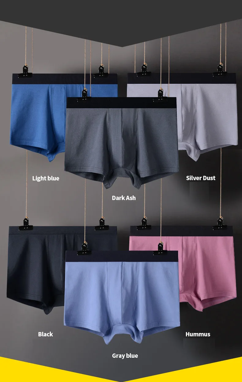 Plus size men’s mid-waist solid color briefs in breathable cotton-modal fabric