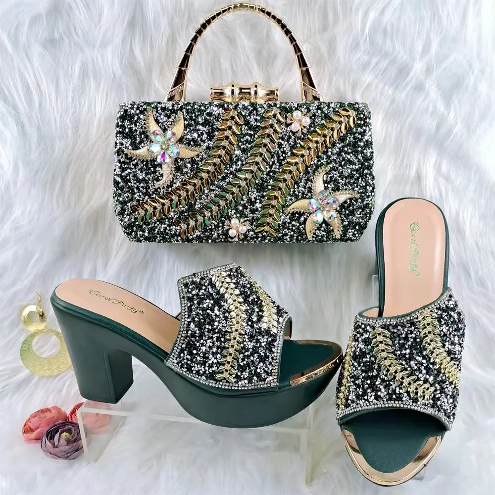 Zapatos Bonitos De Tacón Alto Para Mujer,Zapatillas Y Bolsos De Piel  Sintética Sin Cordones,Nuevo Diseño - Buy Zapatos De Señora Zapatos De Tacón  Alto,Las Mujeres Diapositiva Y Bolsa,Las Señoras De Lujo Zapatillas