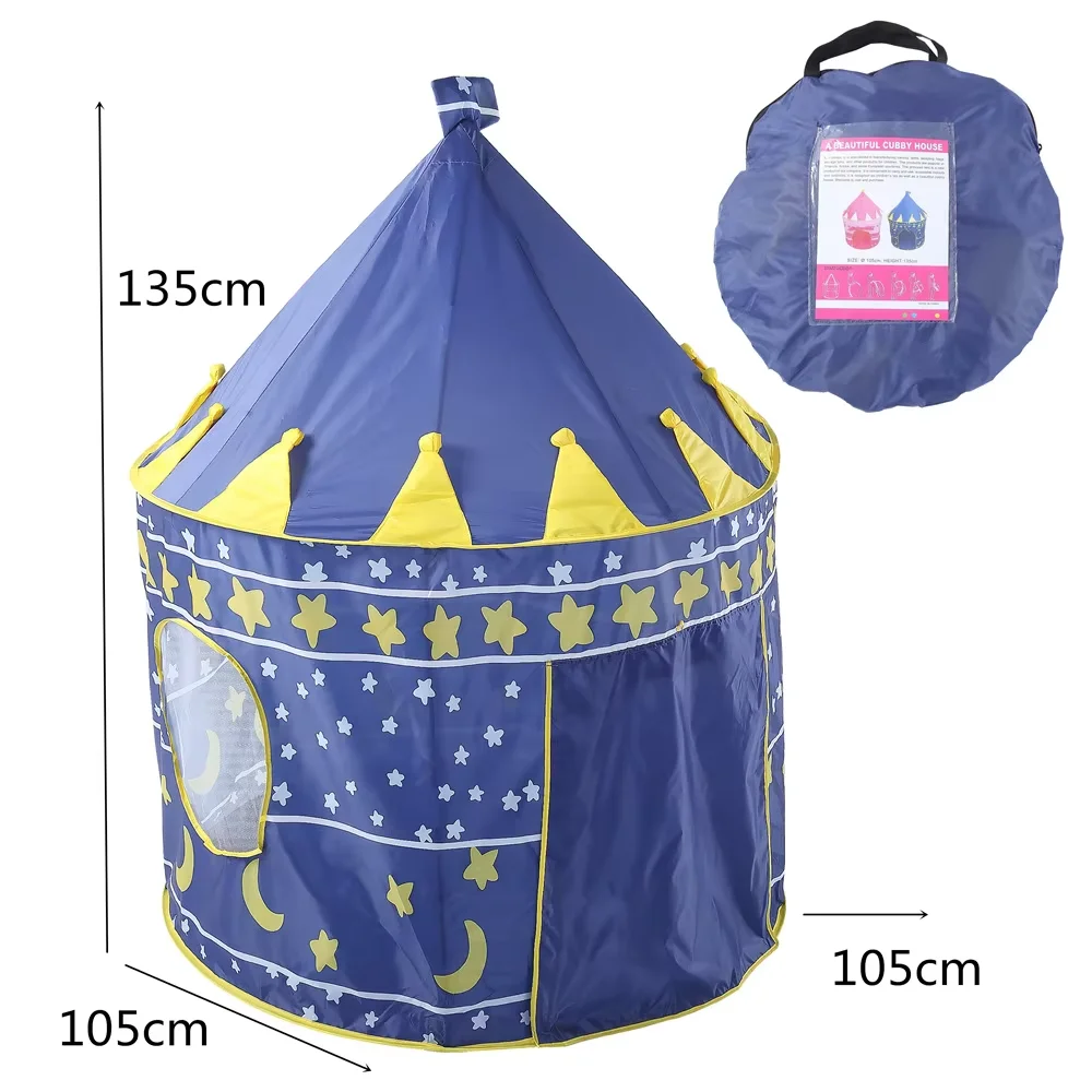 Kids Gifts Folding Play Tent Portable Foldable Tipi Prince Tent crown Children Boy Play House Outdoor Toy Tent Cast supplier