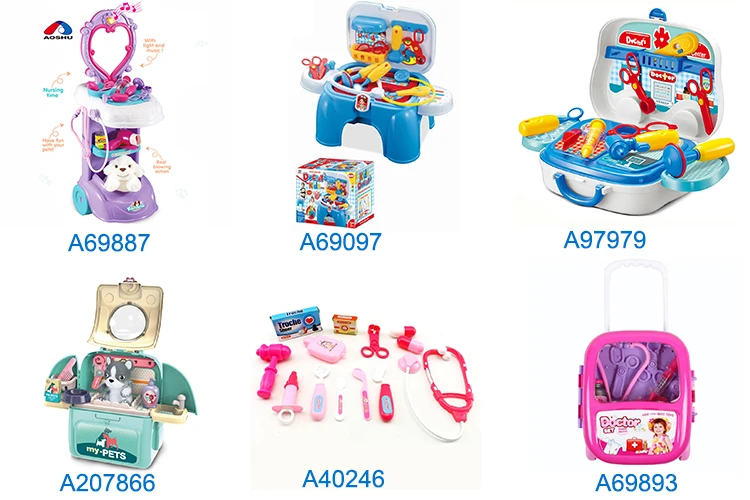 2020 Pretend Set Grooming Pet Vet Backpack Dog Cat Toys Kids Doctor Kit