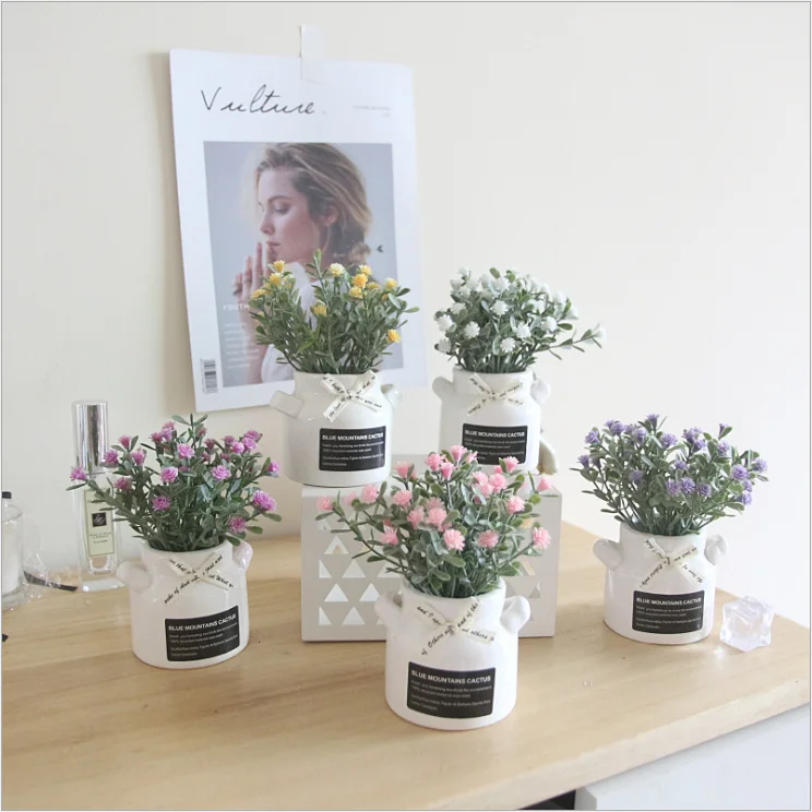 
Artificial flower small bonsai suit ceramic desk coffee shop decoration 