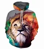 Lion hooded couple sweater wholesale men and women hooded casual sweater DW-69 velvet hoodie gym OEM/ stock service