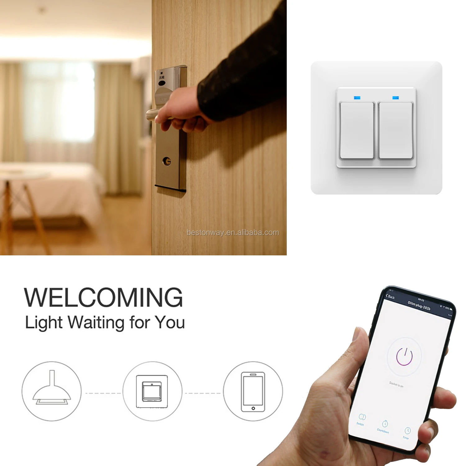 2020 High Quality Luxury Tuya Light Timer Switch Small LED Light With Switch Zigbee - ANKUX.COM
