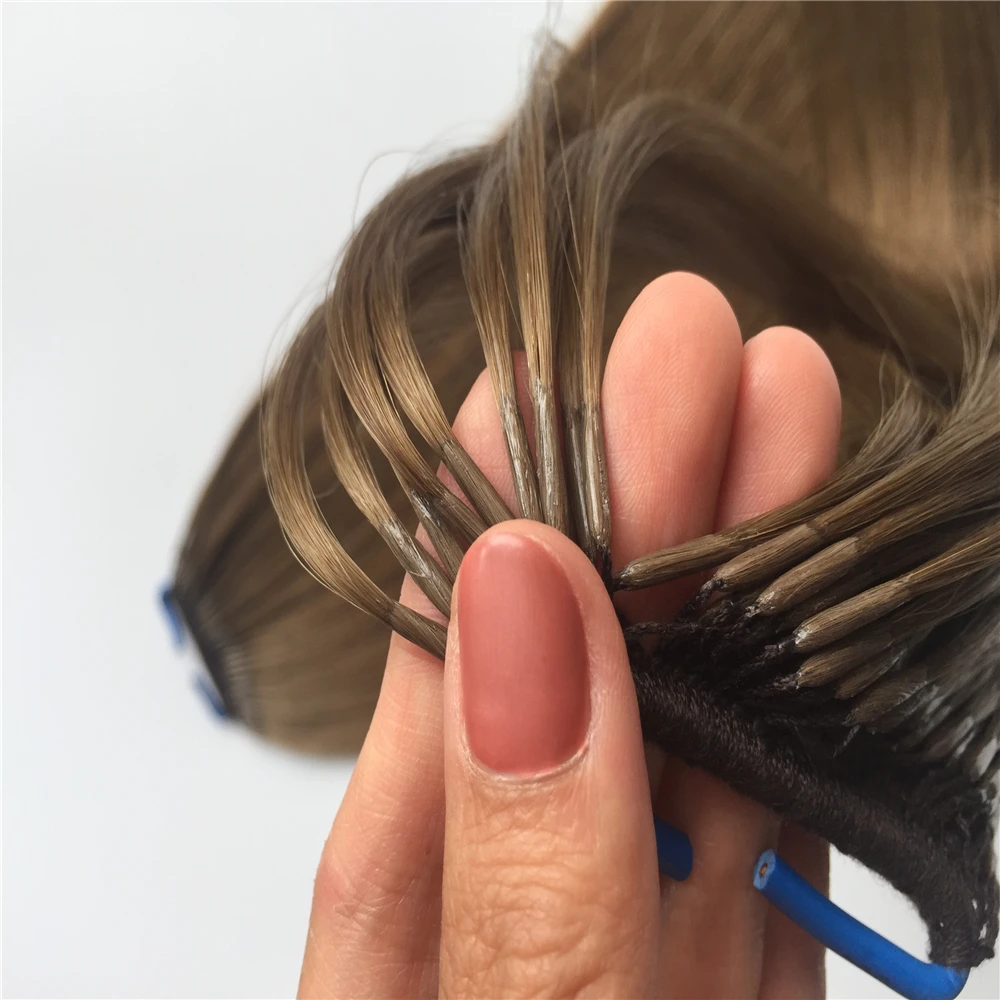 Wholesale Korea Knotted Cotton Thread Hair Extensions 16inch 8 Virgin