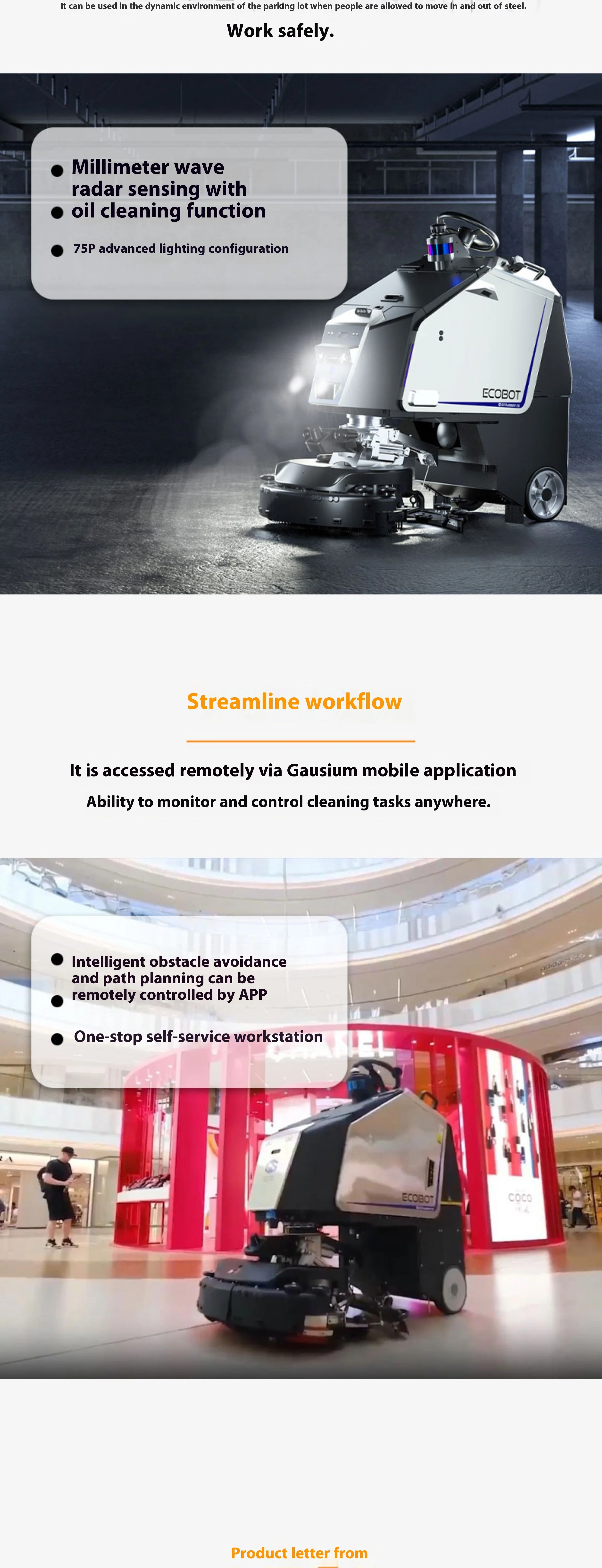 Gaoxian Scrubber75 Large Intelligent Commercial Cleaning Robot Fully Automatic Hotel Office Room Sweeper supplier