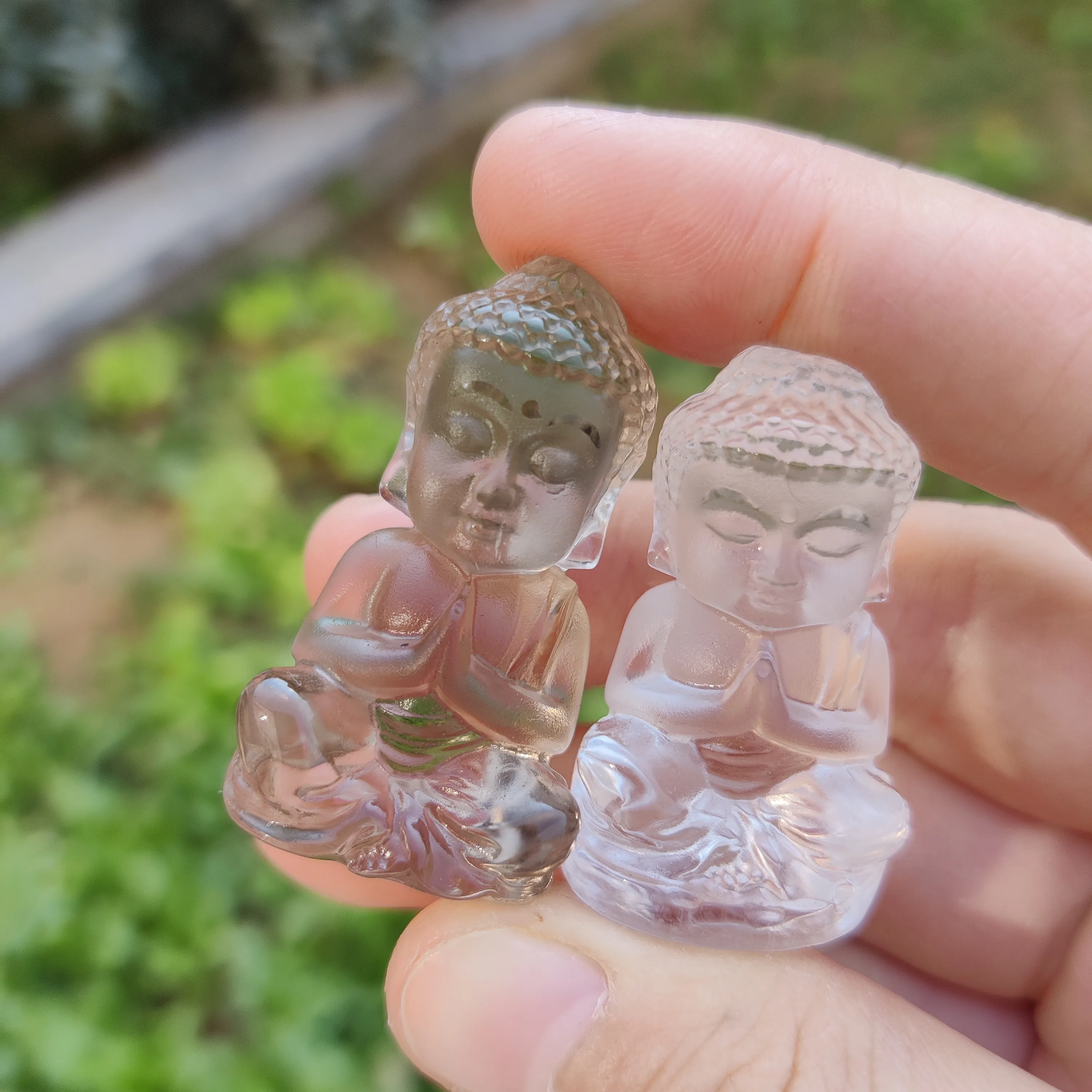 Wholesale Hand Carved Natural Buddha Statue Clear Quartz Crystal Stones