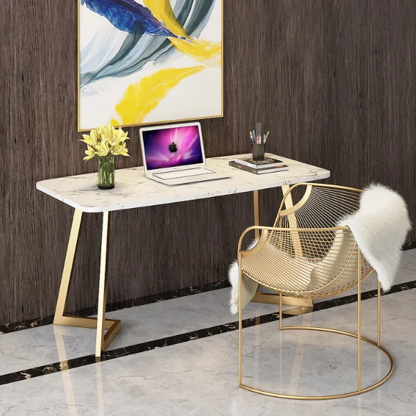 Modern Custom Milk Cafe Bistro Gold Leg Metal White Marble Top High Top