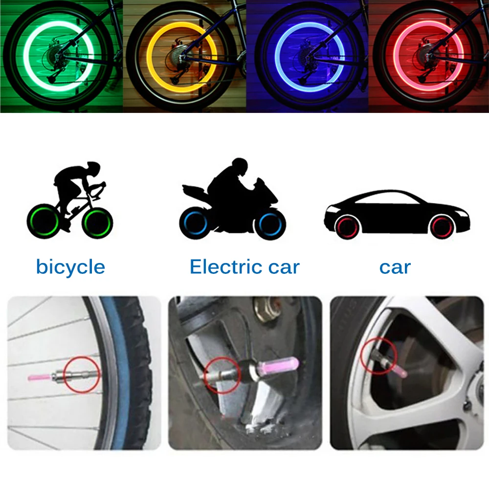 Bicycle Accessories Cycle Light Led Flash Tyre Valve Light For Car Bike Bicycle Motorbicycle Wheel Tire Light supplier