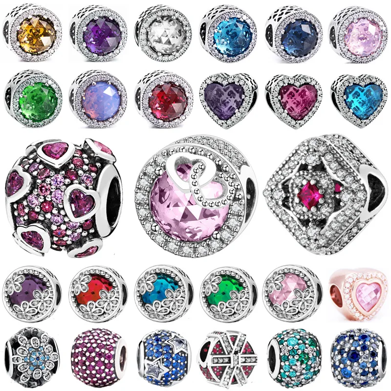Various Styles Of Crystal Glass Charm Beads Diy Bead Fit Pandora Charms