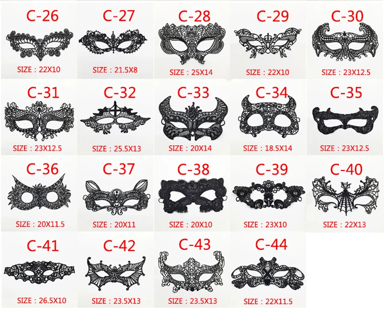 Custom Exquisite Party Eye Masks Masquerade Dance Lace Black Elastic